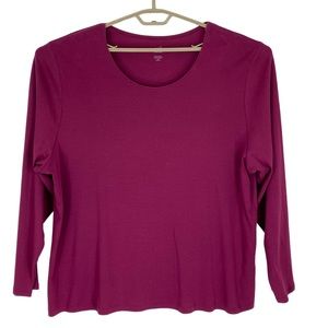 J.Jill Shirt Size 4X  NEW Perfect Pima Cotton Long Sleeve Thistle